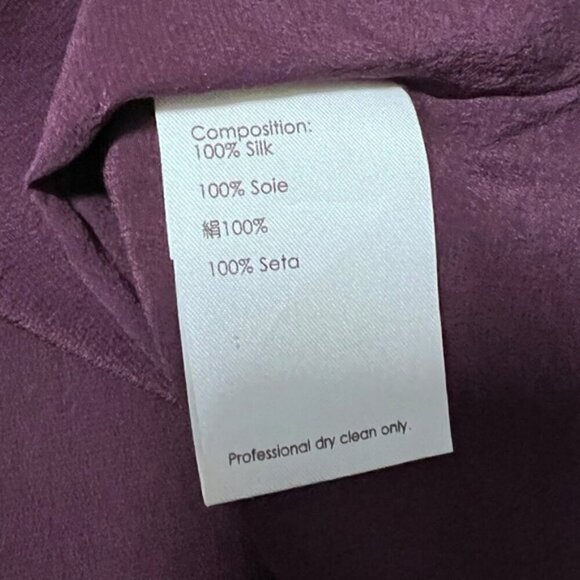 3.1 PHILIP LIM Silk Drape Cowl Neck Asymmetric purple wine sleeveless tank top 2 - Picture 5 of 6